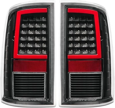 Black LED Tail Lights For 2009-2018 Dodge Ram 1500 2500 3500 Brake Lamps LH+RH - Imagem 1 de 4