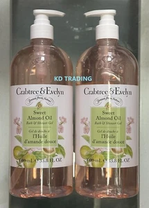 (2-Pack) Crabtree & Evelyn ~ SWEET ALMOND OIL Foaming BATH & SHOWER GEL 1000ml - Picture 1 of 3