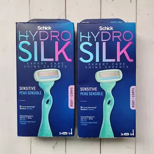 2× Schick Hydro Silk Expert Care Sensitive Rasierer, 1 Griff + 2 Kartuschen - Bild 1 von 2
