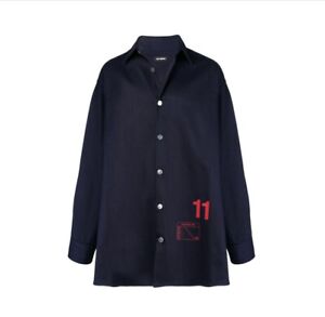 RAF SIMONS Oversize L Denim Easy Shirt Jacket in Dark Navy