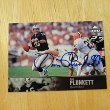 Jim Plunkett 1997 Upper Deck AL-155 NFL Legends Autographed Signed On Card Auto