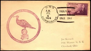 1934 USS Cormorant Navy - Independence Day Cover - L36355 - Picture 1 of 2
