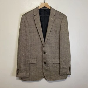J Crew Ludlow Thick Italian Linen Herringbone Blazer Sport Coat Patch Pocket 40R - Picture 1 of 8