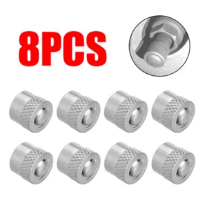 8x 8mm Valve Cap Metal Short Gaskets Premium Tire Valve Cap Covers Accessories - Picture 1 of 12