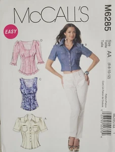 McCalls 6285 Easy Sewing Pattern Misses Top Size 6 8 10 12 Uncut - Picture 1 of 4