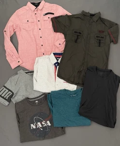 Lot of 7 Boys Size Small T-Shirt, Dress Shirts Under Armour Old Nave Puma - Picture 1 of 12