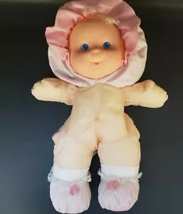 PUFFALUMP Kids Pink Stripe Doll 1991 Vintage FISHER PRICE Stuffed Soft No Dress - Picture 1 of 4