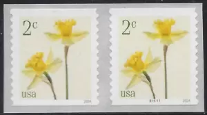 US 2024 Stamps 2 cent Daffodil Scott #5903 coil pair - Picture 1 of 1