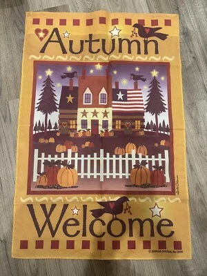 Parche Jeremiah Junction 2006 otoño bienvenida patio jardín bandera calabazas otoño EE. UU. Foto 1 de 4