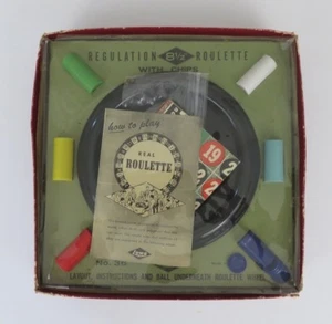 Vintage Lowe Echt Roulette Spiel 8 1/2" Rad mit Chips Nr. 36 - Bild 1 von 5