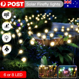 Solar Firefly Light Outdoor Garden Swaying LED Lamp Waterproof Landscape lawn - Picture 1 of 10