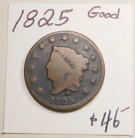 1825 100% ORIGINAL CHOCOLATE BROWN !!!!!!!!!!!!!!!! GOOD EARLY LARGE CENT⭐⭐⭐ Cover