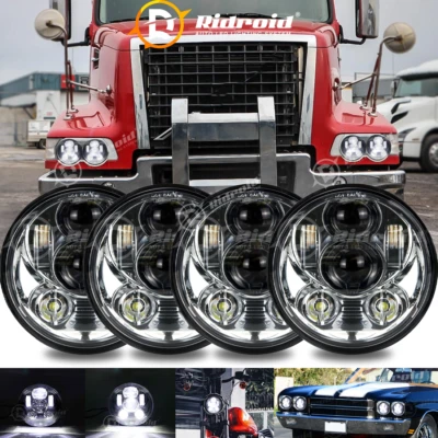 4PCS 5-3/4" 5.75 Inch LED Projector Headlight For Volvo VHD 2001-2019 Jaguar XJS - Image 1 of 4