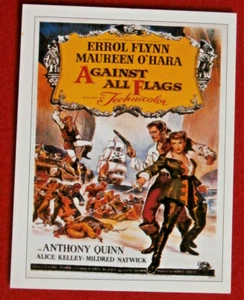 ERROL FLYNN - Card # 25 - Movie Idols Set - AGAINST ALL FLAGS - MAUREEN O'HARA - Picture 1 of 2