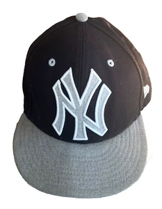 NEW YORK YANKEES Era 59Fifty Hat Cap SZ 7 3/8 Fitted GreY BIG Logo Wool judge - Picture 1 of 7