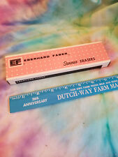 Vintage 1960s Box 12 Pink Eberhard Faber Stenorace Erasers w/ Brush Typing 1507