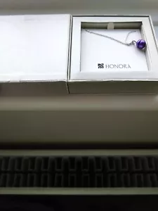 HONORA PURPLE COLOURED "PEARL" & STEEL NECKLACE BNIB. *** - Picture 1 of 9