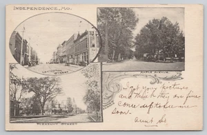 Independance MO Lexington St., Pleasent St., Maple Avenue Missouri Postcard 1907 - Picture 1 of 5