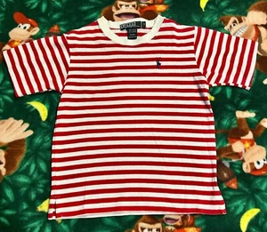 Vintage Polo Ralph Lauren USA Size 7 Boys Red White Striped Shirt 1990 Retro! - Picture 1 of 9
