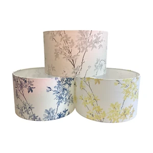 Lampshade Handmade UK Laura Ashley Forsythia Fabric Sunshine Seaspray  Natural - Picture 1 of 7