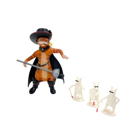 Shrek 2 Puss In Boots Figurine and 3 Blind Mice Cover