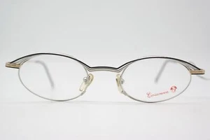 Vintage Brille Casanova LC-40 Silber Schwarz Gold Oval Brillengestell eyeglasses - Picture 1 of 6