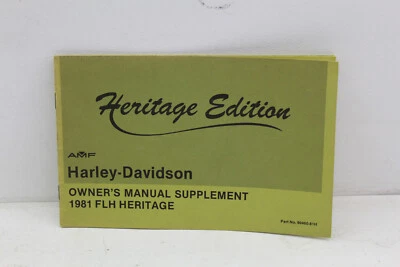 Harley-Davidson Heritage 1981 suplemento manual del propietario 99460-81H FLH {¡NUEVA!!} Foto 1 de 4