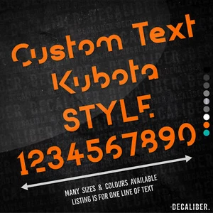 Custom Text Kubota Style Sticker - Many Colours & Sizes - Personalised Name - Picture 1 of 11