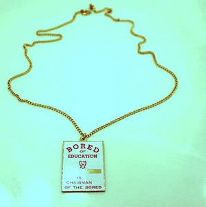 NECKLACE REVERSIBLE PENDANT GOLD TONED B3MY17 - Picture 1 of 8