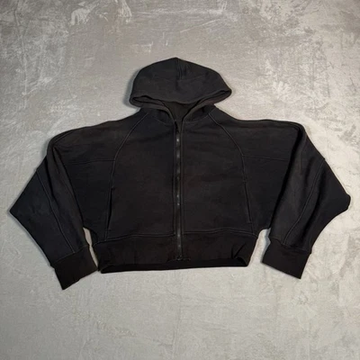 Sudadera con capucha de buceo Lululemon para mujer 10 negra de gran tamaño cremallera completa corta gimnasio atlético Foto 1 de 4