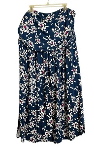 Vestido midi floral sin mangas tubo acanalado Lane Bryant talla 26/28 crucero - Imagen 1 de 9