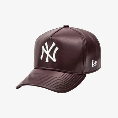 New Era 2025 MLB New York Yankees Synthetic Leather A-Frame Ballcap, Cardinal - Image 1 of 4