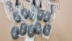 Joblot OF 10x HP 672652-001 USB filaire optique 3 boutons souris noire neuve - Photo 1/4
