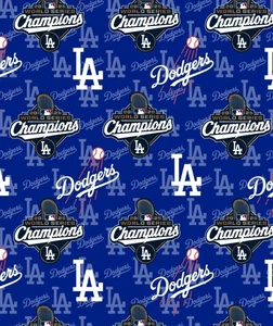 2025 DODGERS WORLD SERIES CHAMPIONSHIP FABRIC (HALF-YARD OR 1-YARD) - Picture 1 of 2