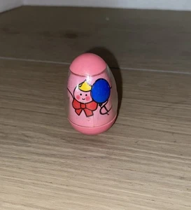 Rare Vintage Weebles Wobble 1973 Hasbro Pink Baby with Blue Balloon 2” TOY DALL - Picture 1 of 4