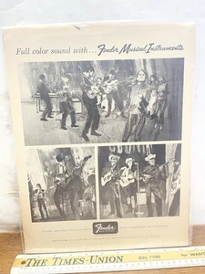 Vintage 1966 Fender Musikinstrumente 13,5 x 10,5" AT&T Reverse Side Ad - Bild 1 von 5