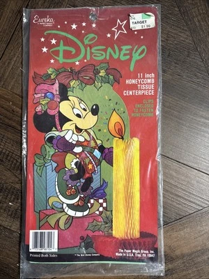 Vtg Eureka Disney Minnie Mouse Cardboard Honeycomb Party Decoration Centerpiece - Image 1 of 2