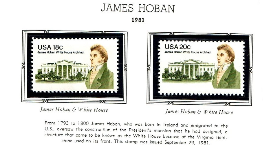 1981 U.S. COMMEM Dual 18c & 20c  HOBAN  White House  Sc#1935-6 M/NH/OG Scarce! - Image 1 of 1