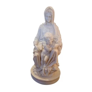 R.R. vintage Statua Italia Romana della Vergine Maria con Gesù Bambino statuina in resina 6,25”t - Foto 1 di 9