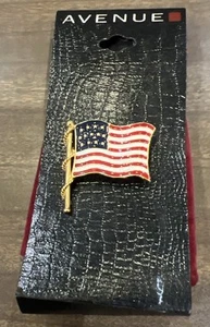 Avenue American Flag Pin Patriotic USA Enamel Brooch With Carry Bag. J - Picture 1 of 4