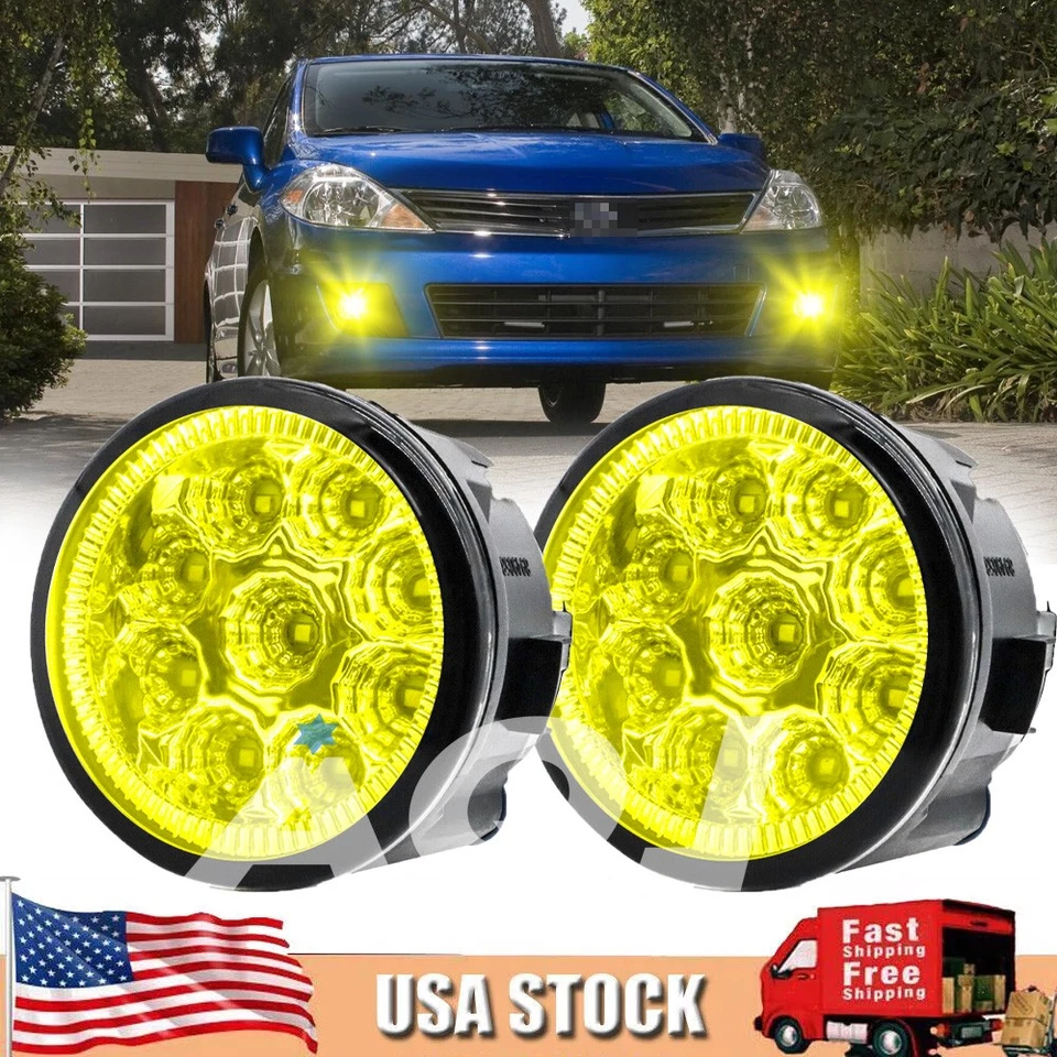 Pair Bumper LED Fogs Driving Lamps yellow For Nissan Versa 2007-2011 Foto 1 de 4
