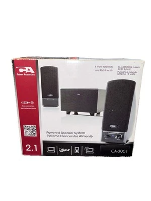 Cyber Acoustics Computer Speakers CA-3001RB 2.1 3 Subwoofer Speaker System 14 W - Image 1 of 4