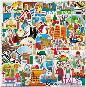 KONVOLUT 10 STÜCK ITALIEN Aufkleber IT Italia Mailand Laptop Pisa Venedig Rom zufällig - Bild 1 von 3