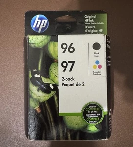 JUL 2021 Genuine HP 96 97 Black & Tri-color Ink Cartridges C9353FN NEW - Picture 1 of 3