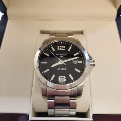 Reloj Longines Conquest Cuarzo 41mm Esfera Negra - Usado  Foto 1 de 4