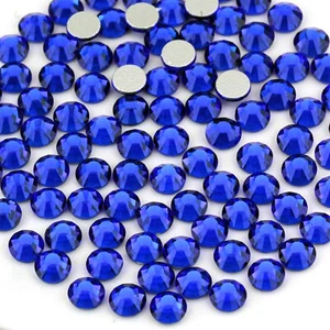 288 720 1440pcs Crystal Sapphire 3D Nail Art Rhinestones Flat Back Strass Stones - Picture 1 of 11