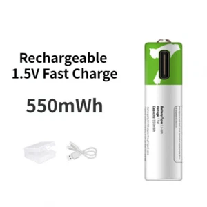 USB AAA 1.5V Fast Charge Li-ion Rechargeable Battery Type C Cable 750mWh Recycle - Picture 1 of 5
