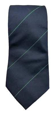 Vintage Alexander Von Humboldt Neck Tie Stiftung Germany Striped Navy Blue Green - Image 1 of 4