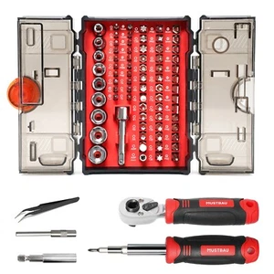 MUSTBAU 78-teilige Ratschenschraubendreher-Set, aus Stahl Computer, Laptops - Bild 1 von 10