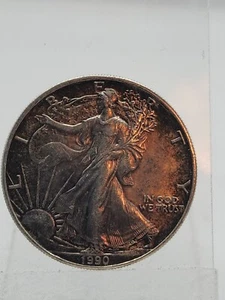 1990 Walking Liberty One Dollar Coin. - Picture 1 of 2